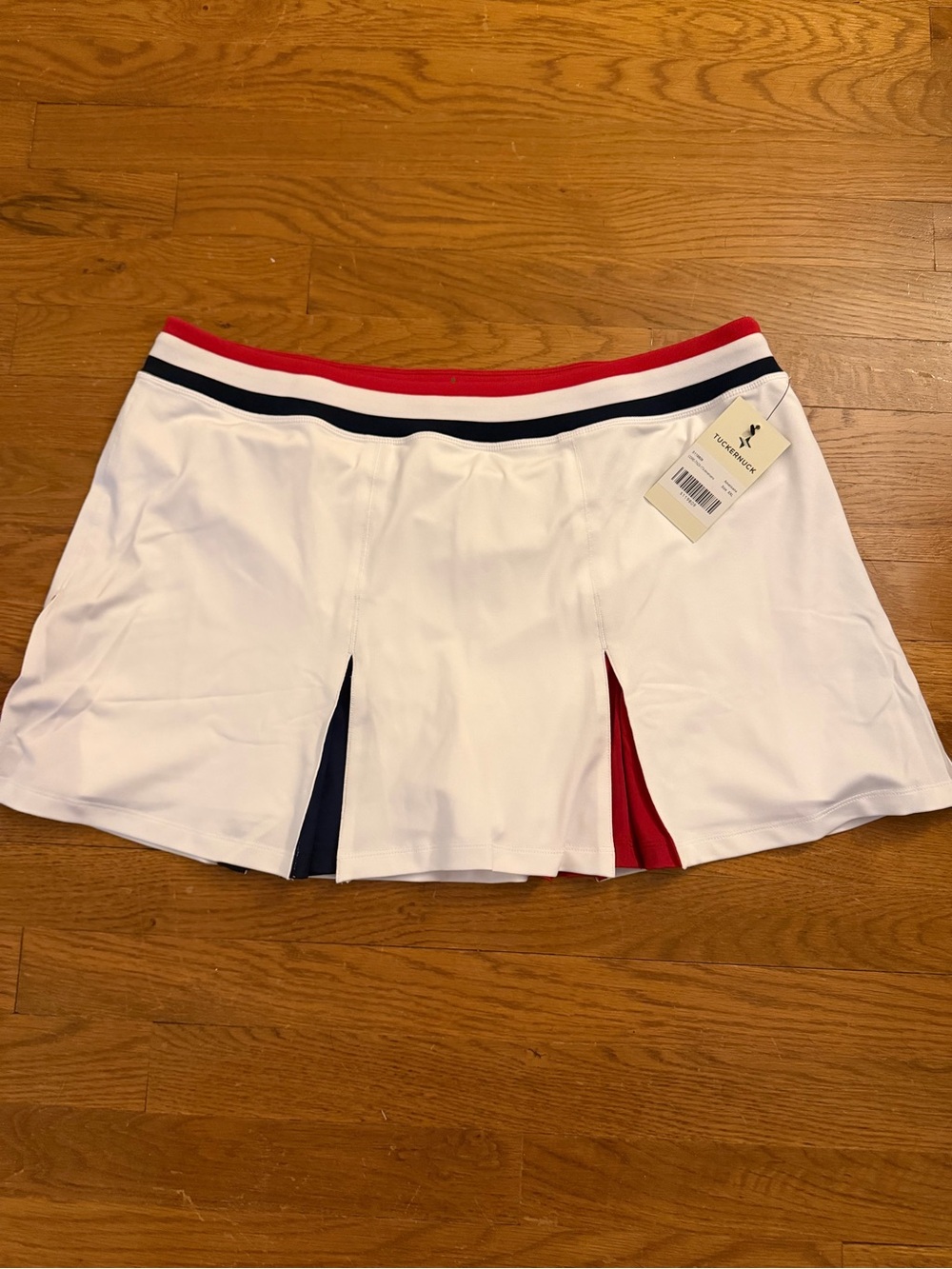 Tuckernuck White Tennis Skort with Red & Navy Trim